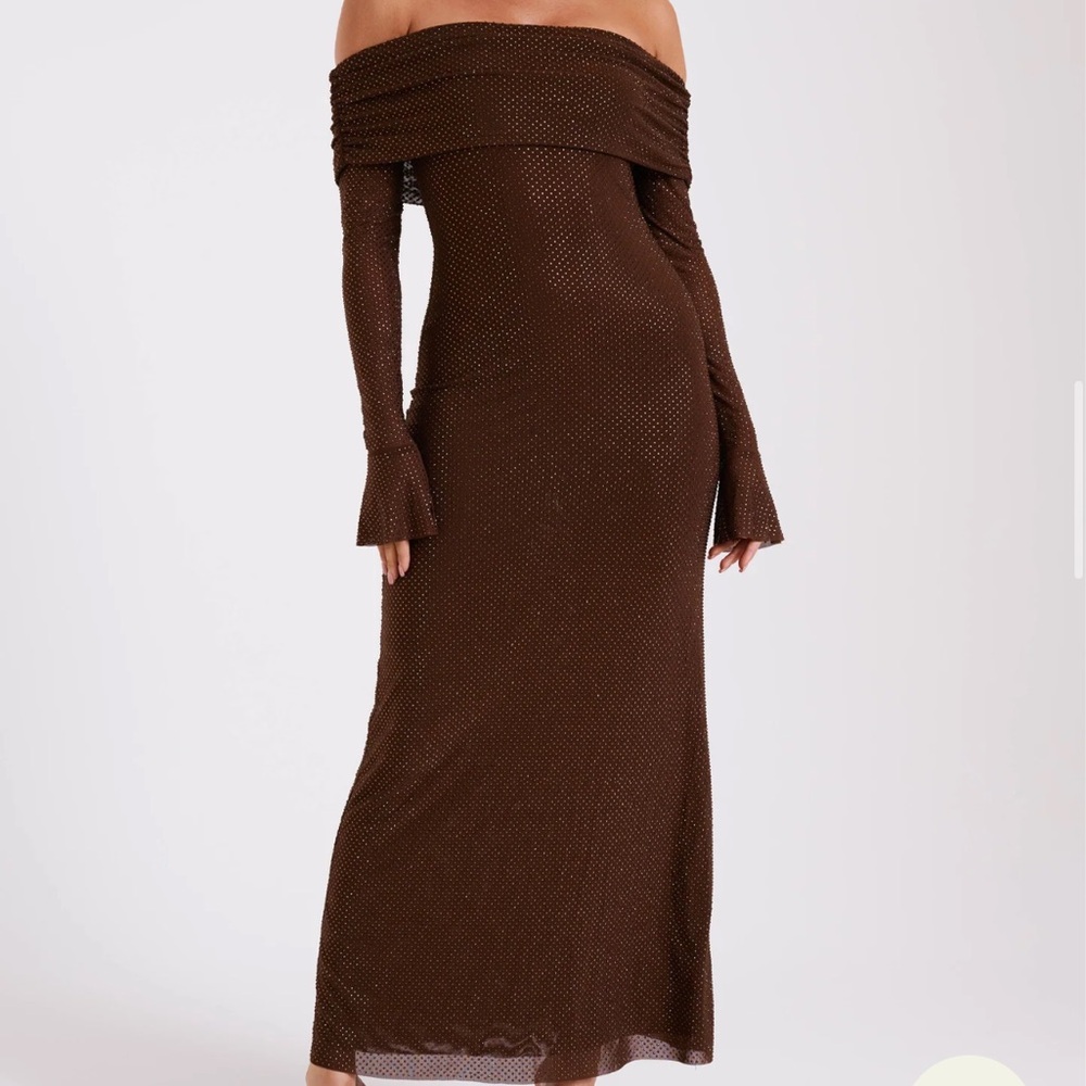 Beautiful Meshki Marcel brown beaded  dress in Medium.
